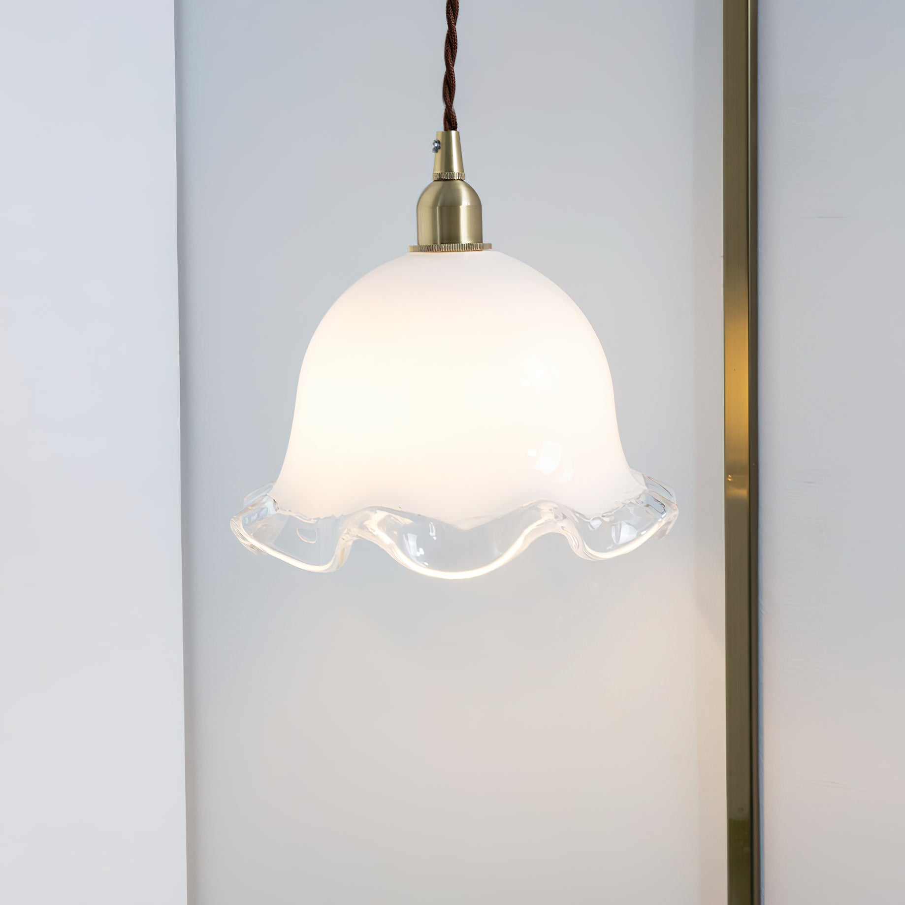 Allirora Premium Elegance Brass Glass Pendant Lamp - Lamp Copper