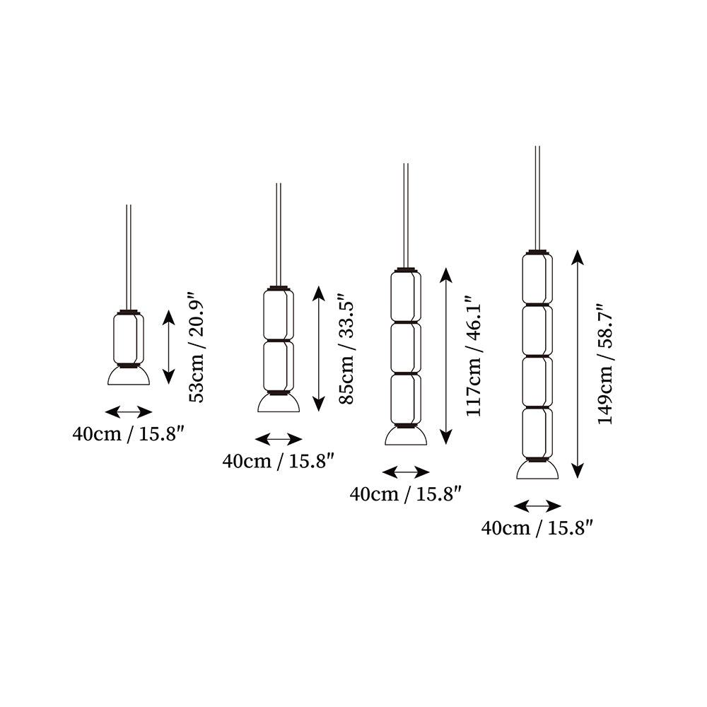 Virelo Stacked Glass Cylinder Pendant Light - Letslighting