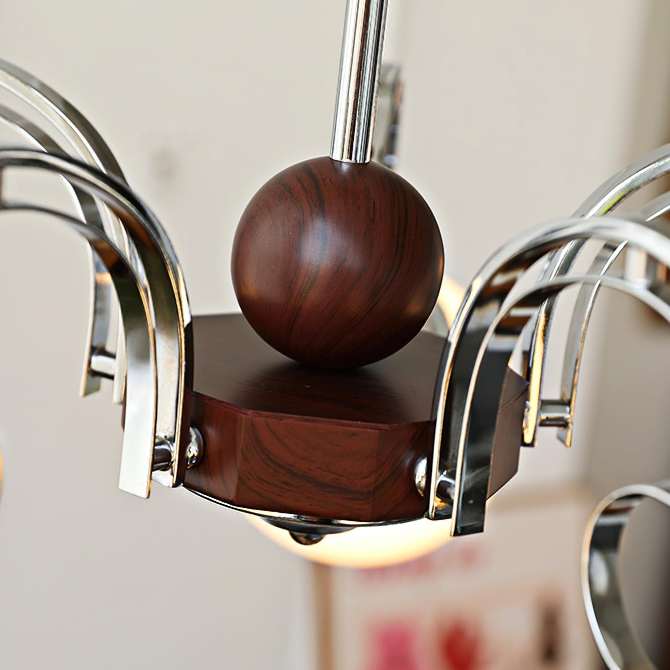 Kotter Chandelier Cream Satin Nickel Modern - Letslighting