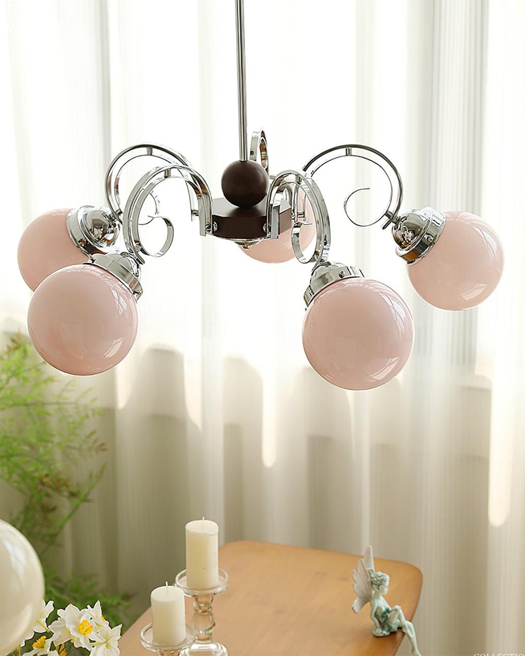 Kotter Chandelier Cream Satin Nickel Modern - Letslighting
