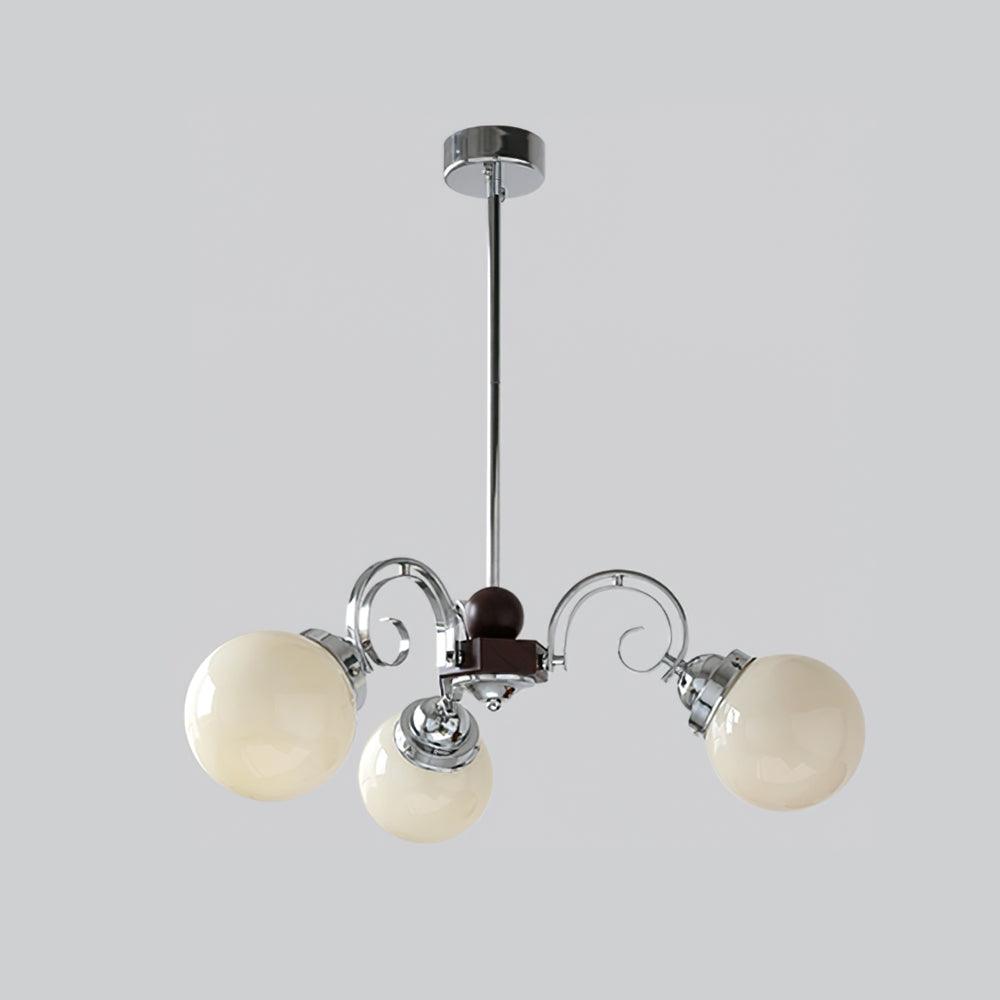 Kotter Chandelier Cream Satin Nickel Modern - Letslighting