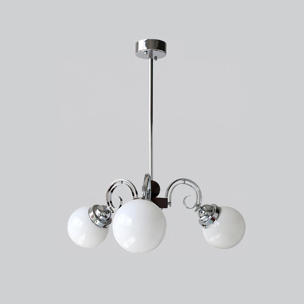 Kotter Chandelier Cream Satin Nickel Modern - Letslighting