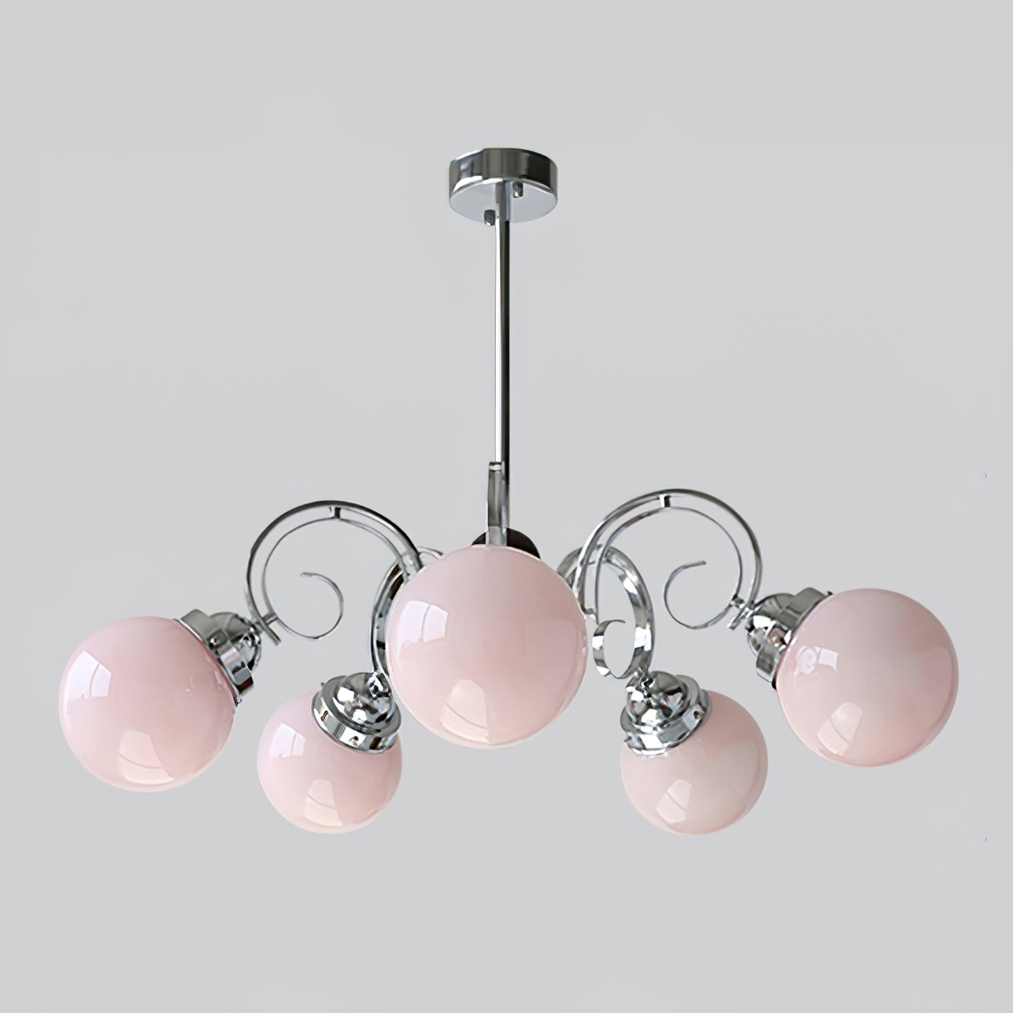 Kotter Chandelier Cream Satin Nickel Modern - Letslighting