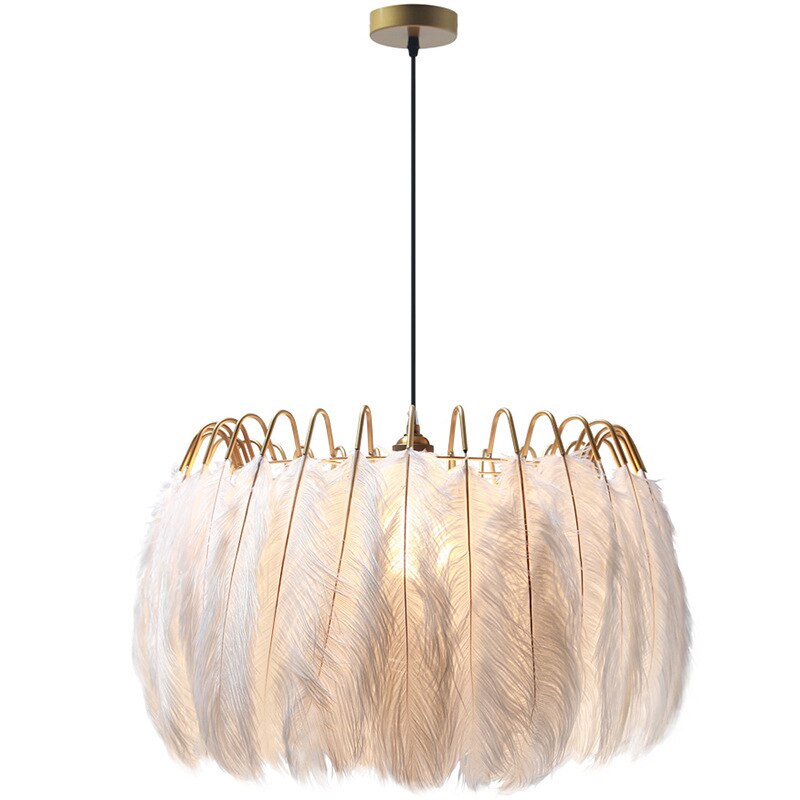 O'Moore Suspension Elegant Feather, Noir/Blanc, Chambre/Salon