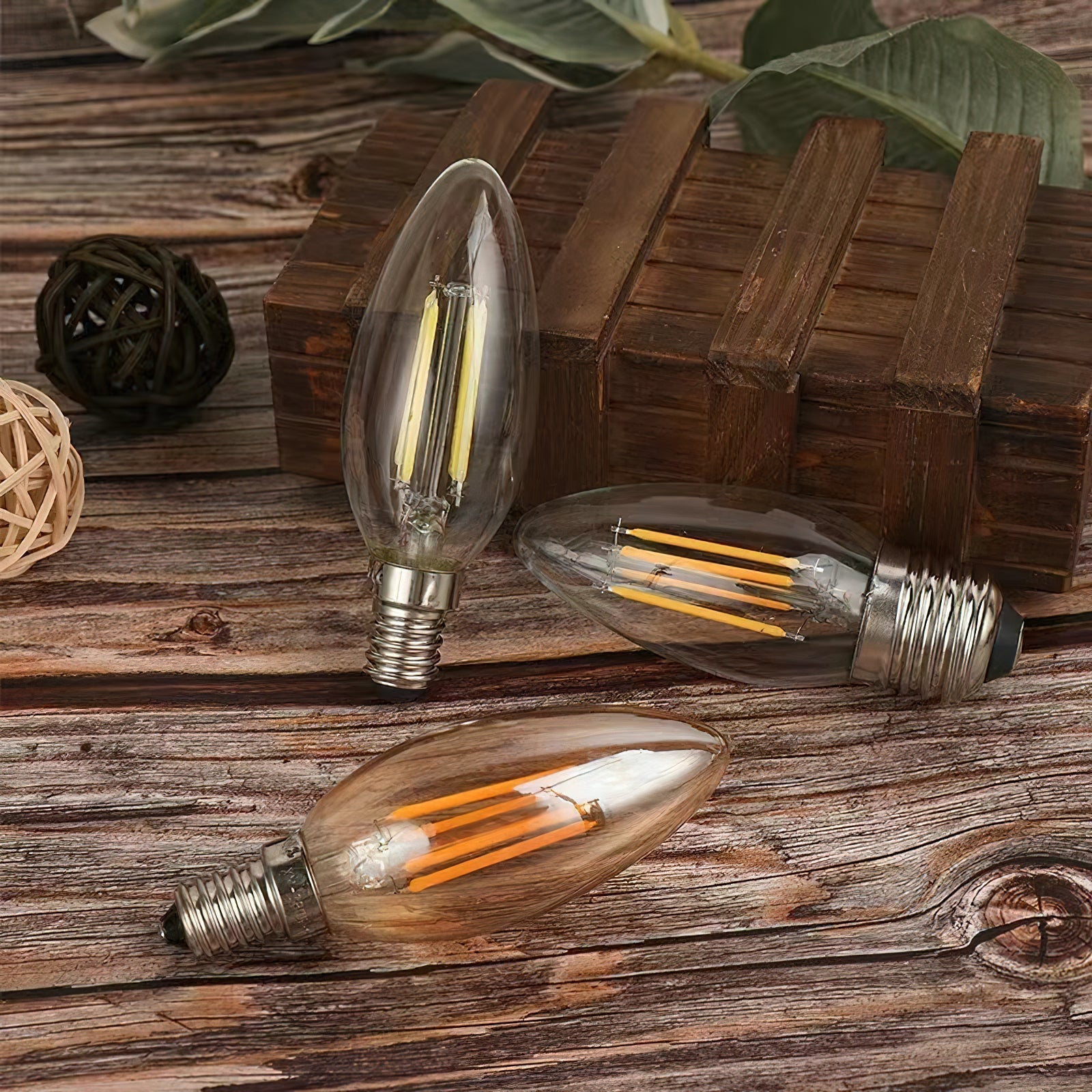 Ivinan Glass LED Light Bulb E12 or E14 4W Accessories - Lamp Copper
