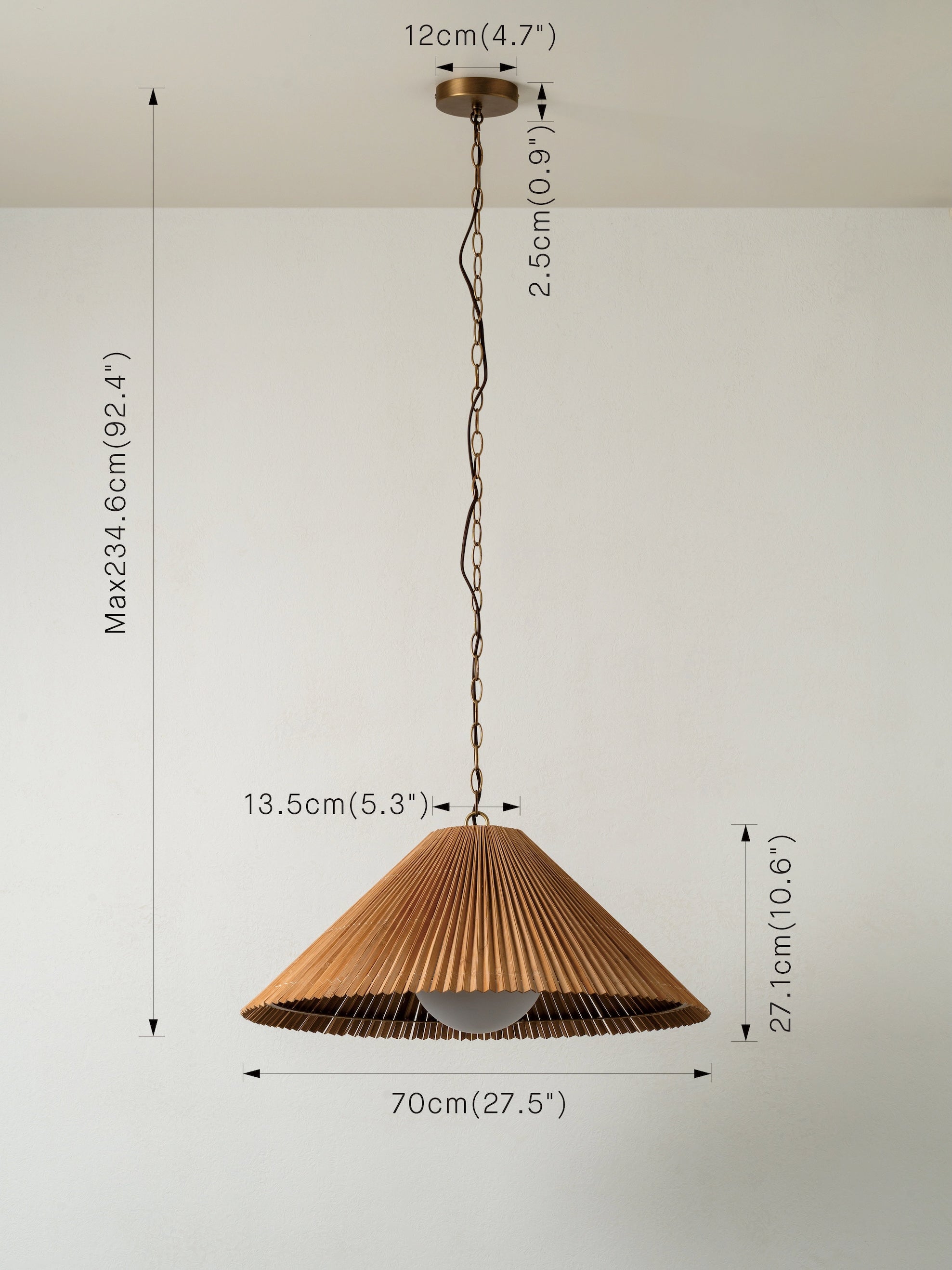 Anji Plafonnier Minimaliste en Bambou