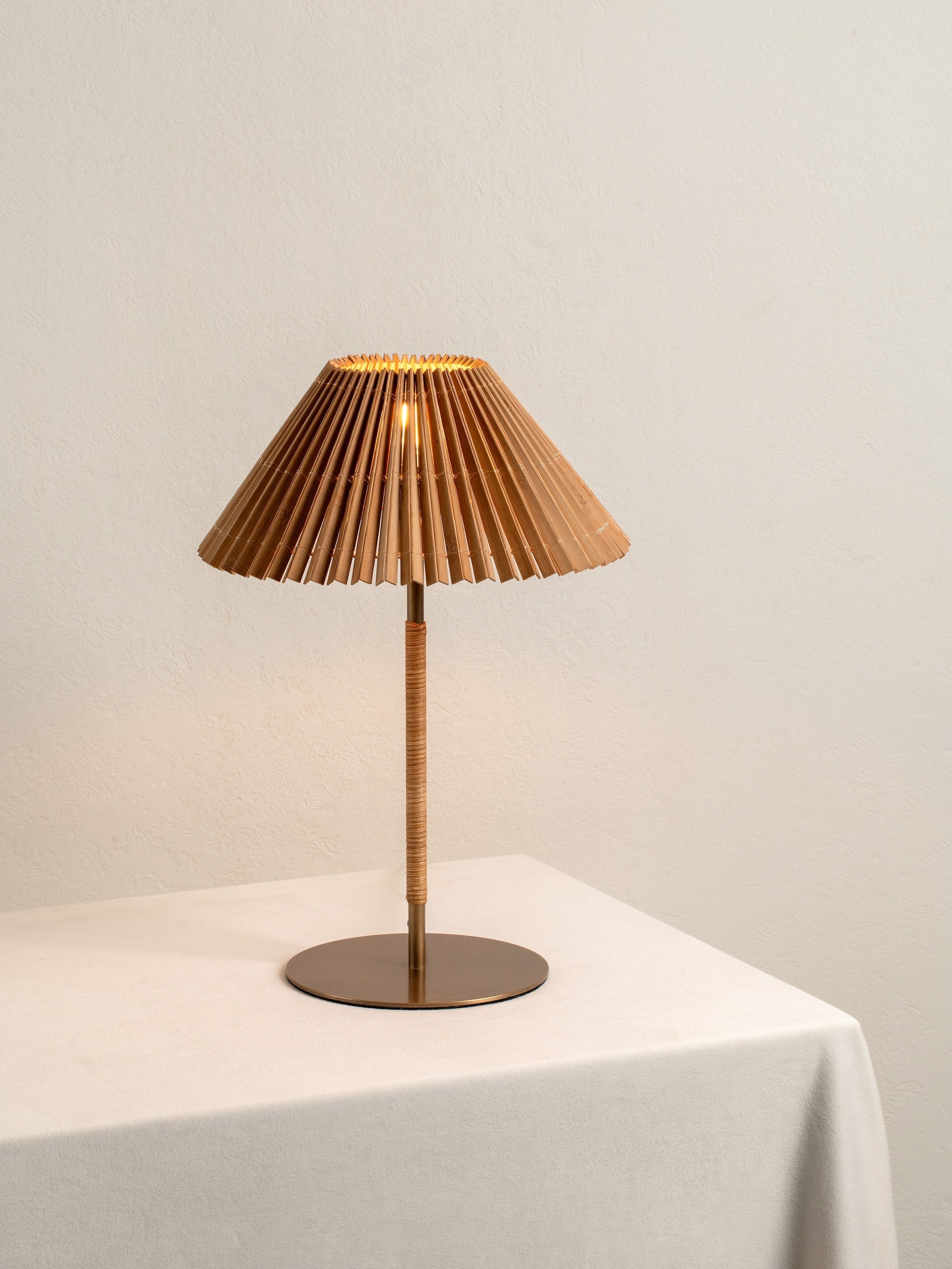 Anji Lampe de Table Moderne en Bambou