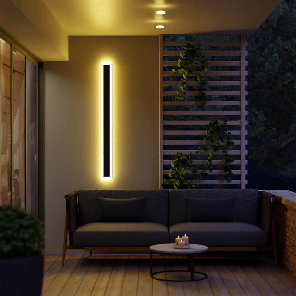 Ray Moderne LED Applique Murale Extérieure Noir