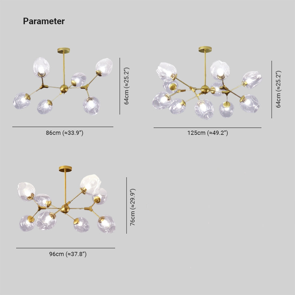 Valentina Suspension Multi Retro, Metal/Verre, Noir/Or, Chambre