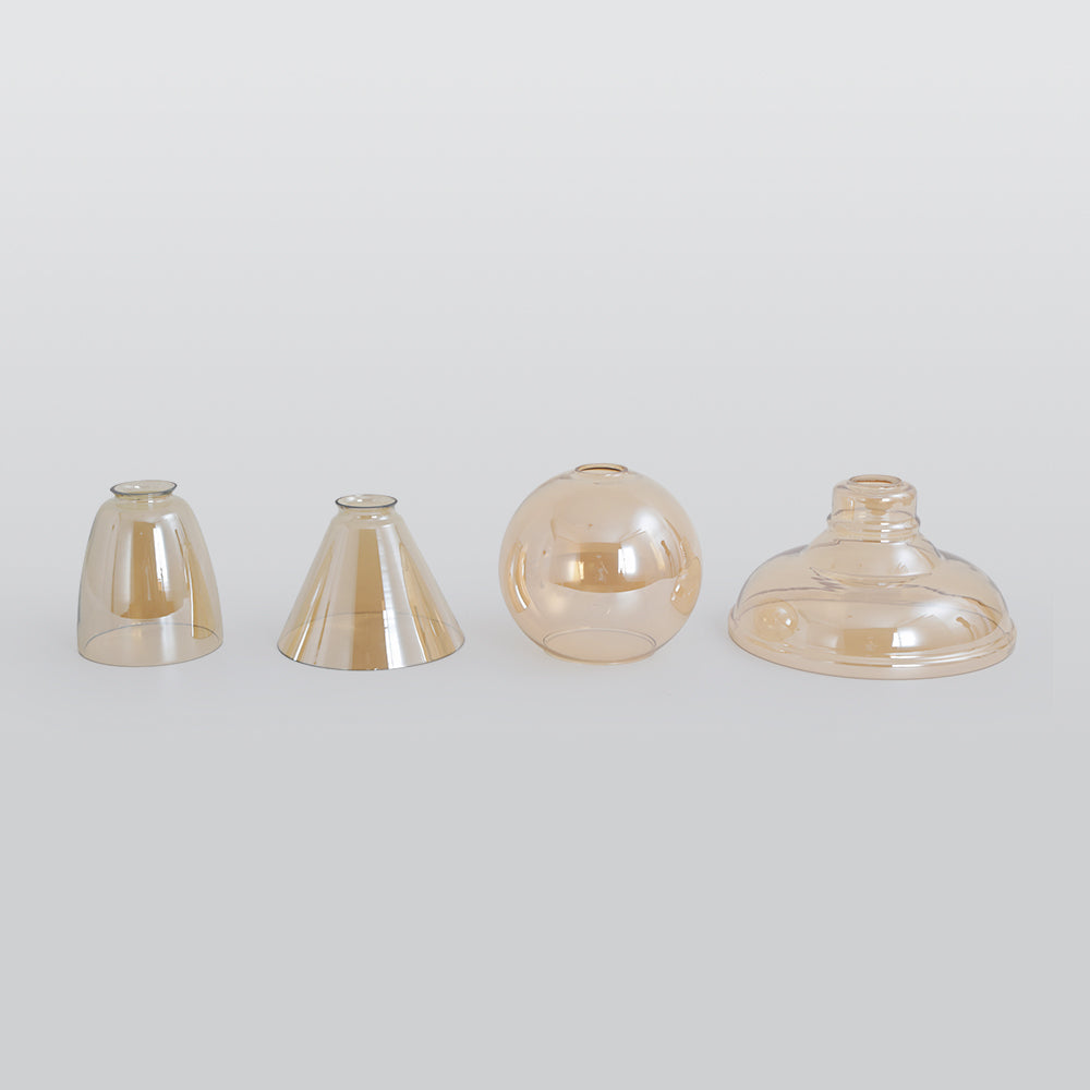 Arisha suspension Industriel en Verre, Clair/Ambre/Gris Fumé