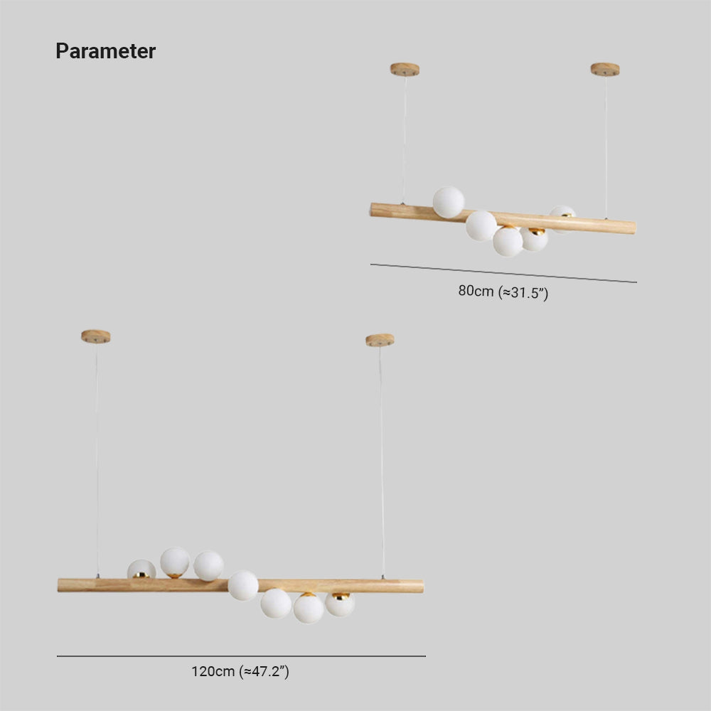 Valentina Verre Bolla Suspension en Bois/Noce