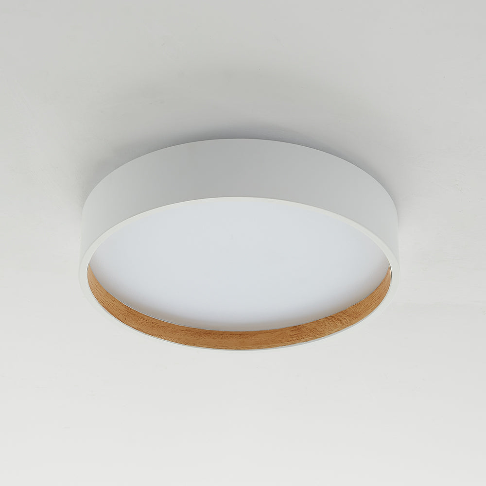 Arisha Plafonnier Rond Moderne, Métal/Acrylique, Blanc/Gris/Noir, Salon
