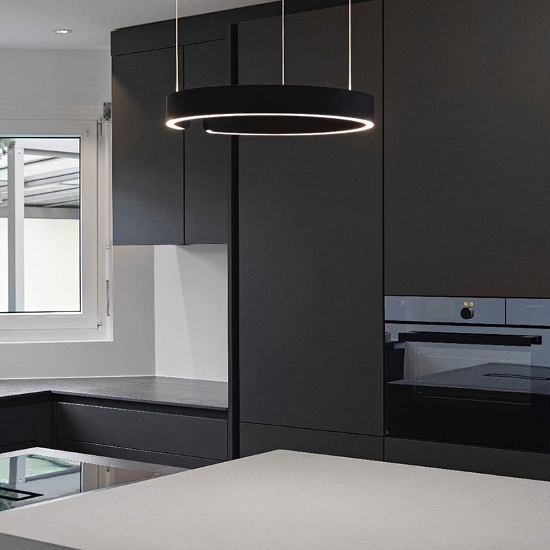 Urel Suspension Cercle Noir/Or Rose Salon/Chambre à Coucher - Neutralighting