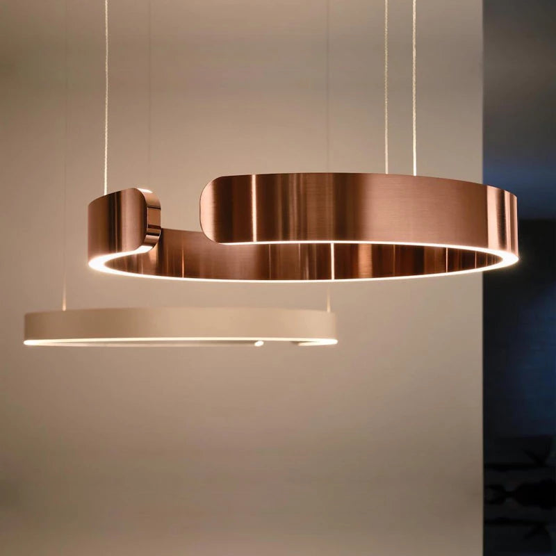 Arisha Suspension Cercle Noir/Or Rose Salon/Chambre à Coucher