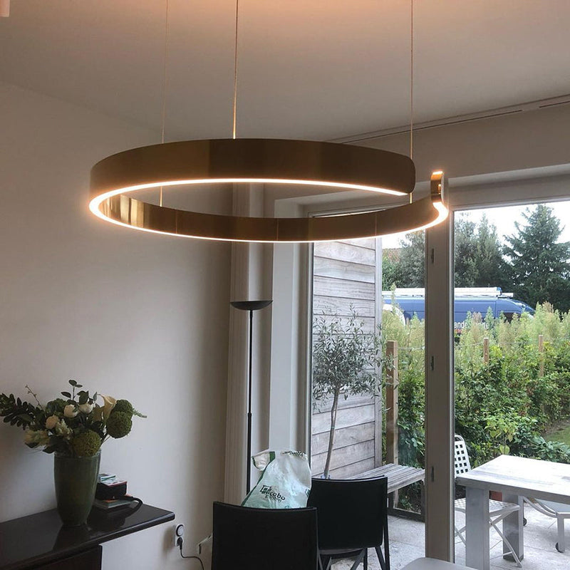 Urel Suspension Cercle Noir/Or Rose Salon/Chambre à Coucher - Neutralighting