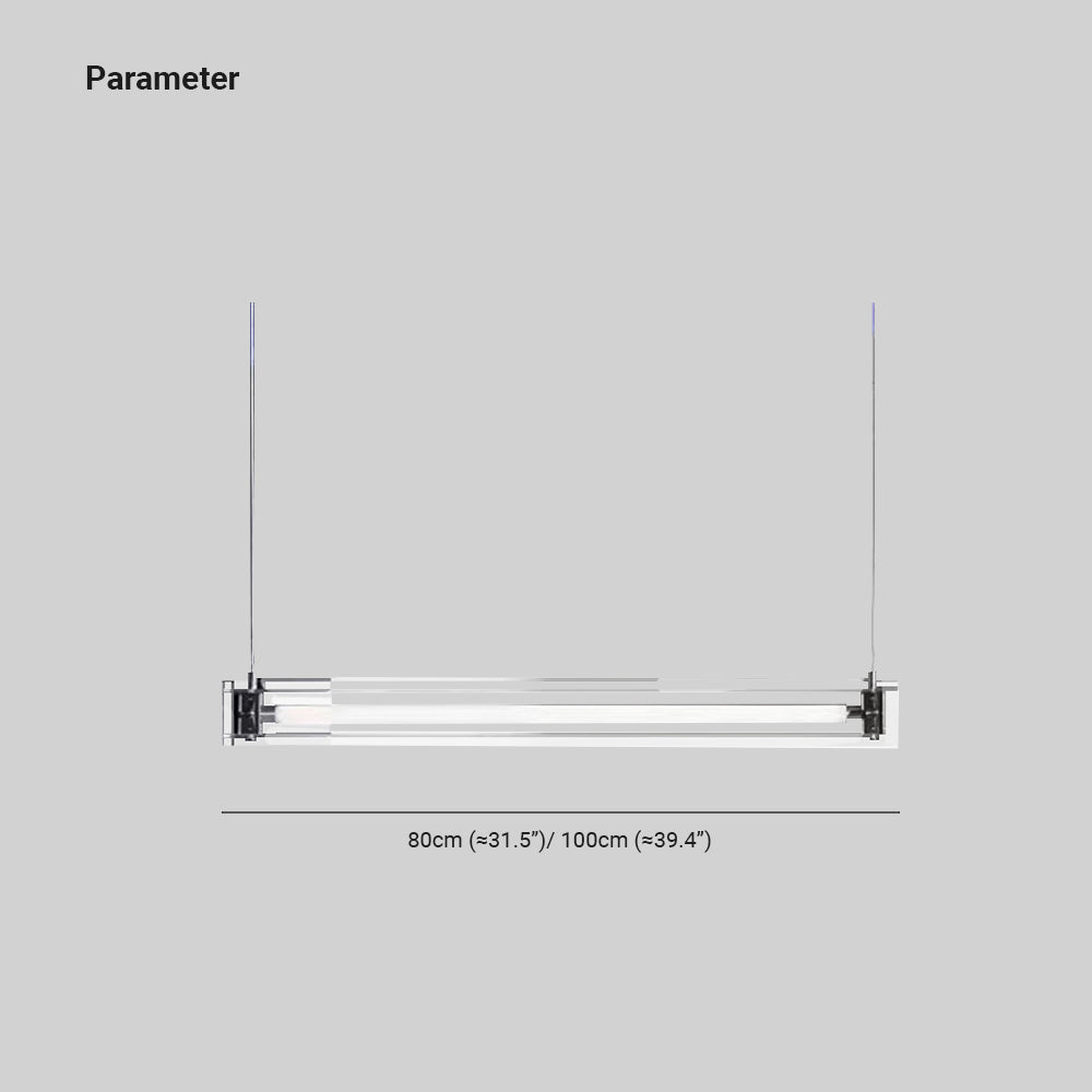Ray Suspension Linéaire Classique, Métal/Verre, Blanc, Salle à Manger/Chevet
