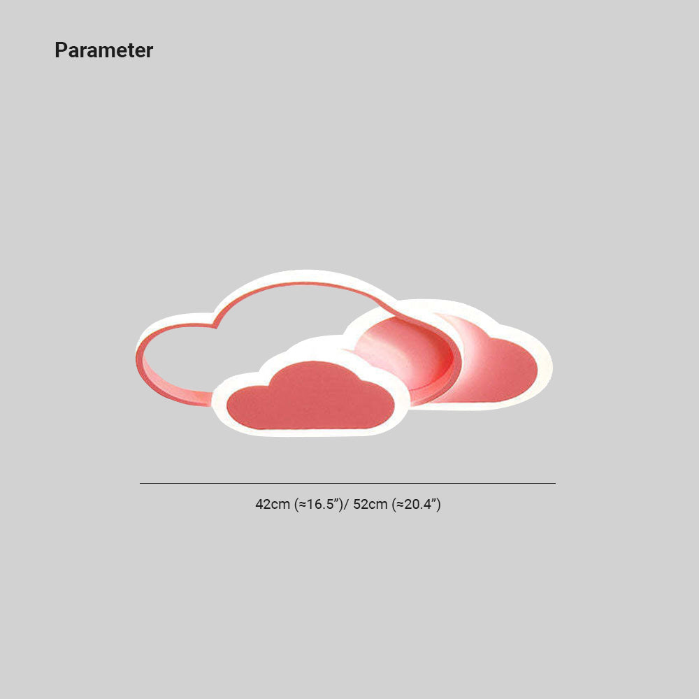 Arisha Plafonnier Nuage Moderne, Acrylique/Metal, Blanc/Rose, Chambre