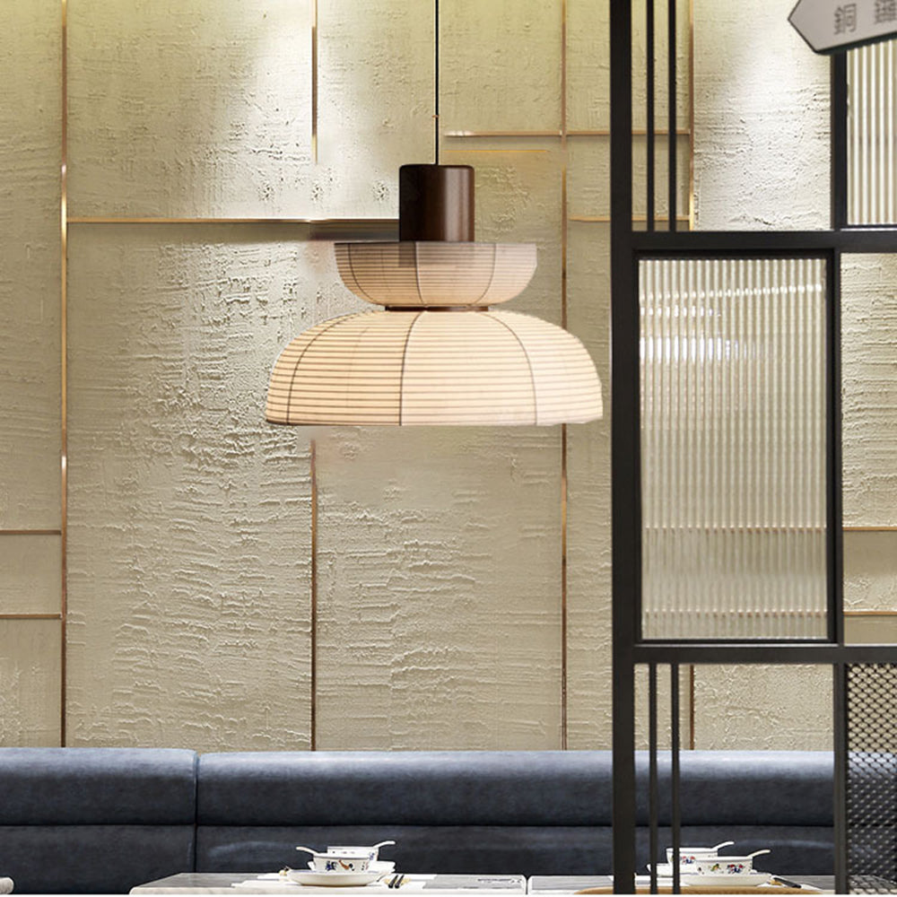 Ritta Suspension Bol Moderne, Metal/Tissu, Beige, Salon