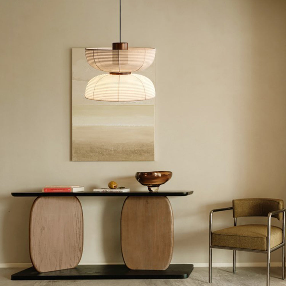 Ritta Suspension Bol Moderne, Metal/Tissu, Beige, Salon