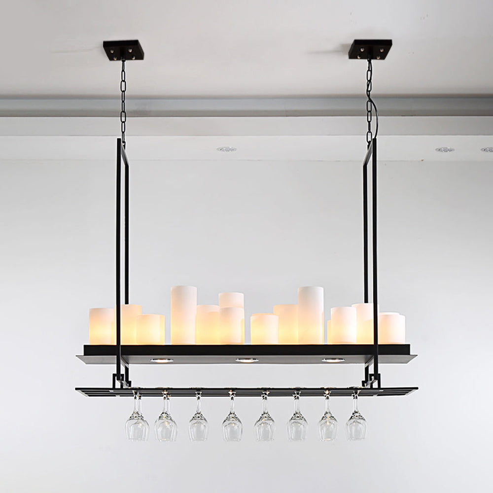 Silva Suspension Cylindre Moderne, Métal/Verre, Blanc/Noir, Restaurant/Bar