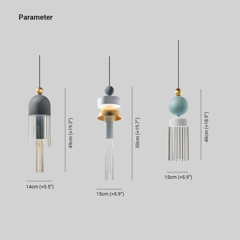 Valentina Suspension Irrégulière Géométrique, Metal, Bleu/Gris, Salon