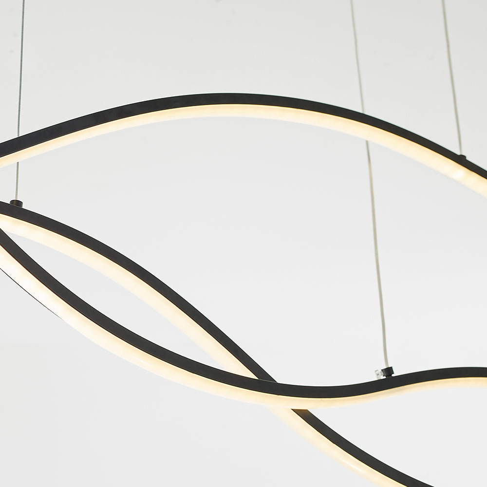 Arisha Luminaires Suspension linéaire, LED Noir/Or, Salon
