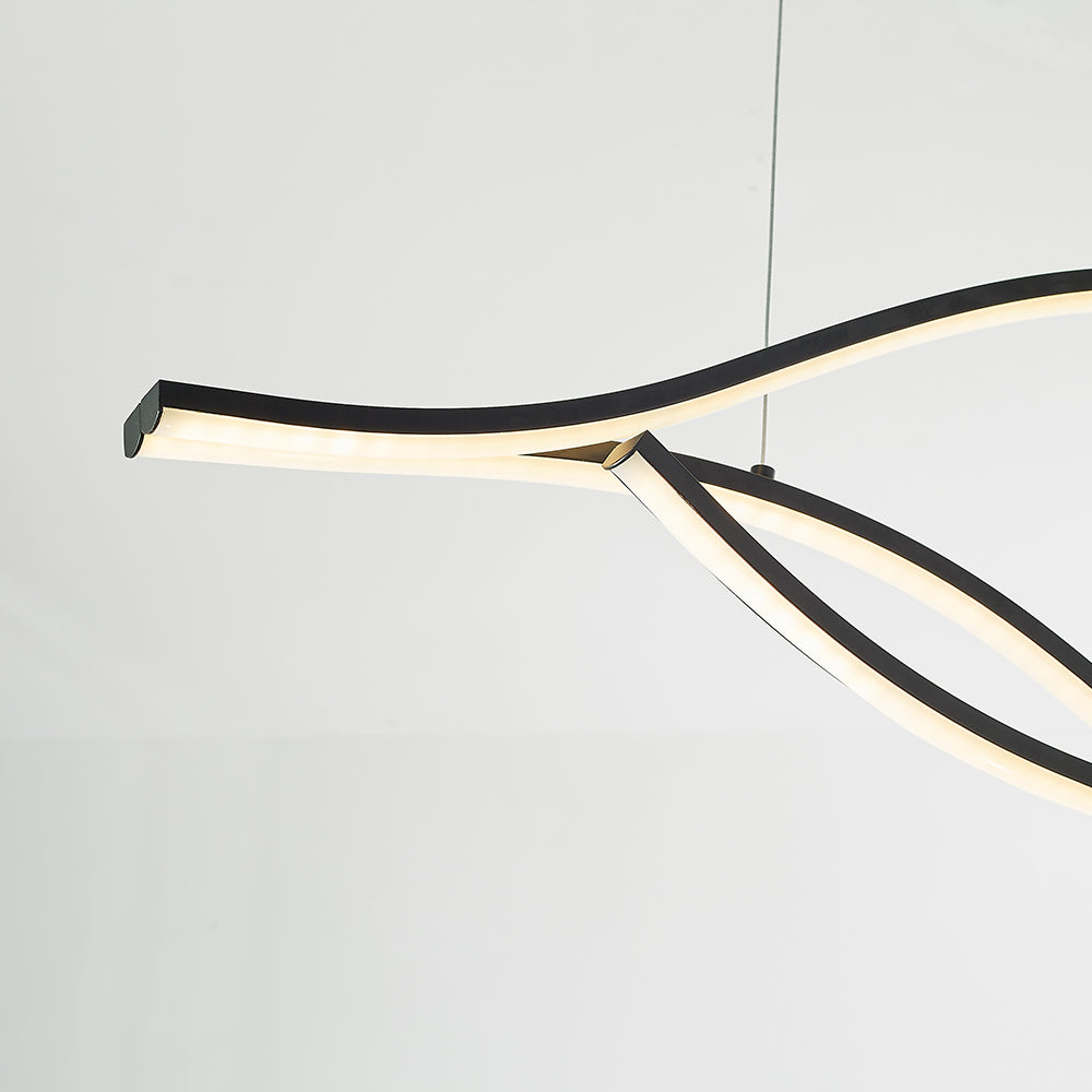 Arisha Luminaires Suspension linéaire, LED Noir/Or, Salon