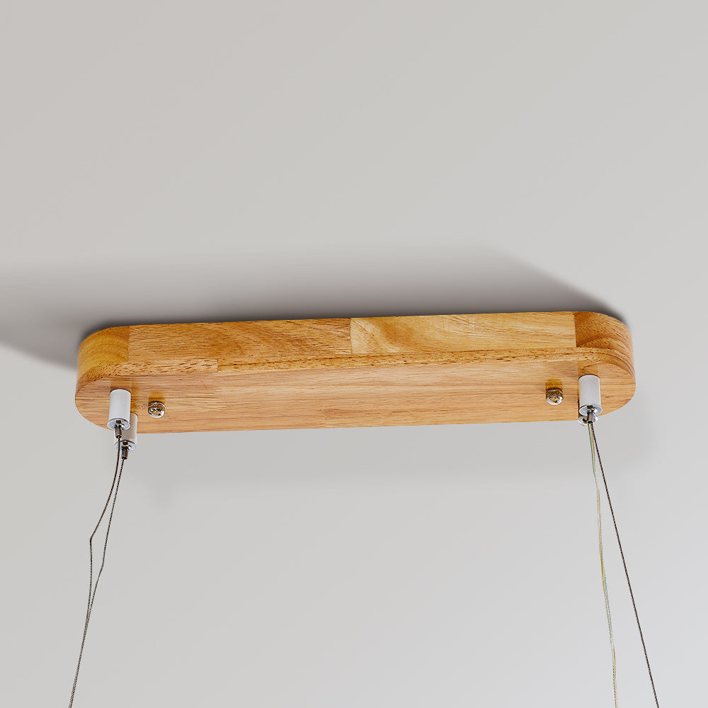 Muto Suspension Ellipse Moderne, Bois/Acrylique, Bois, Salon