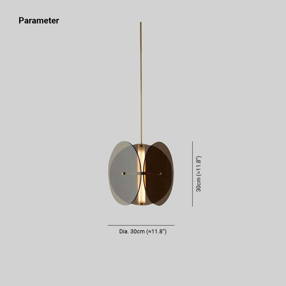 Valentina Suspension Rond LED Simplicité Noir Métal/Verre Chambre à Coucher