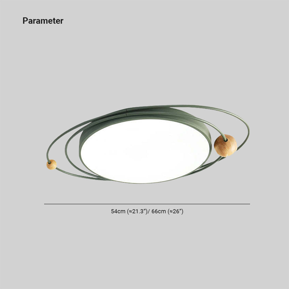 Arisha Plafonnier Rond Moderne, Metal/Bois, Blanc/Noir/Gris/Vert/Bleu, Salon