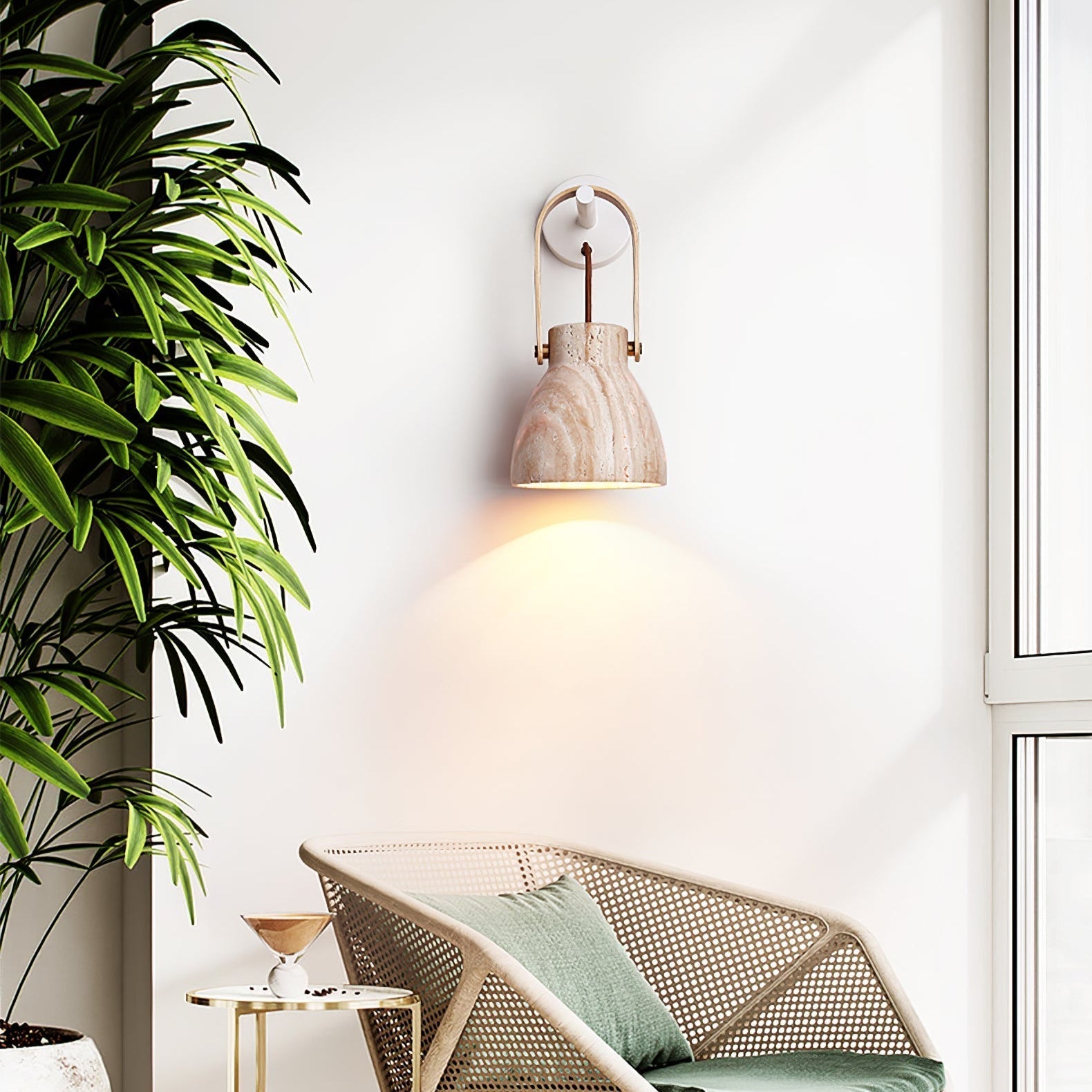 Travertine Lantern Wall Light - Letslighting