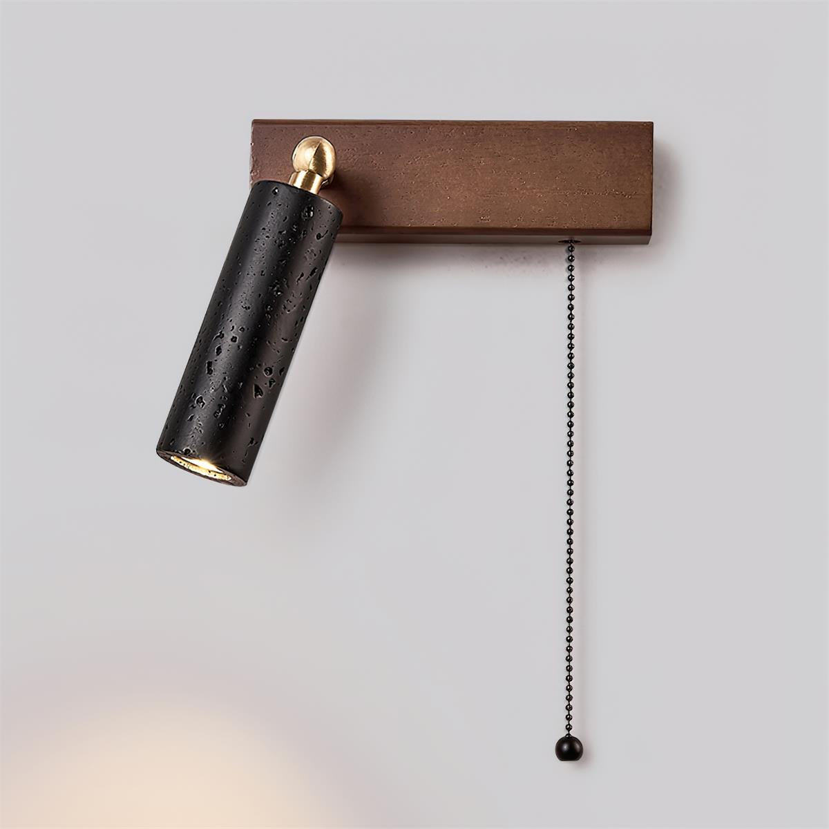 Ritta Wall Lamp Black Travertine Spotlight - Letslighting