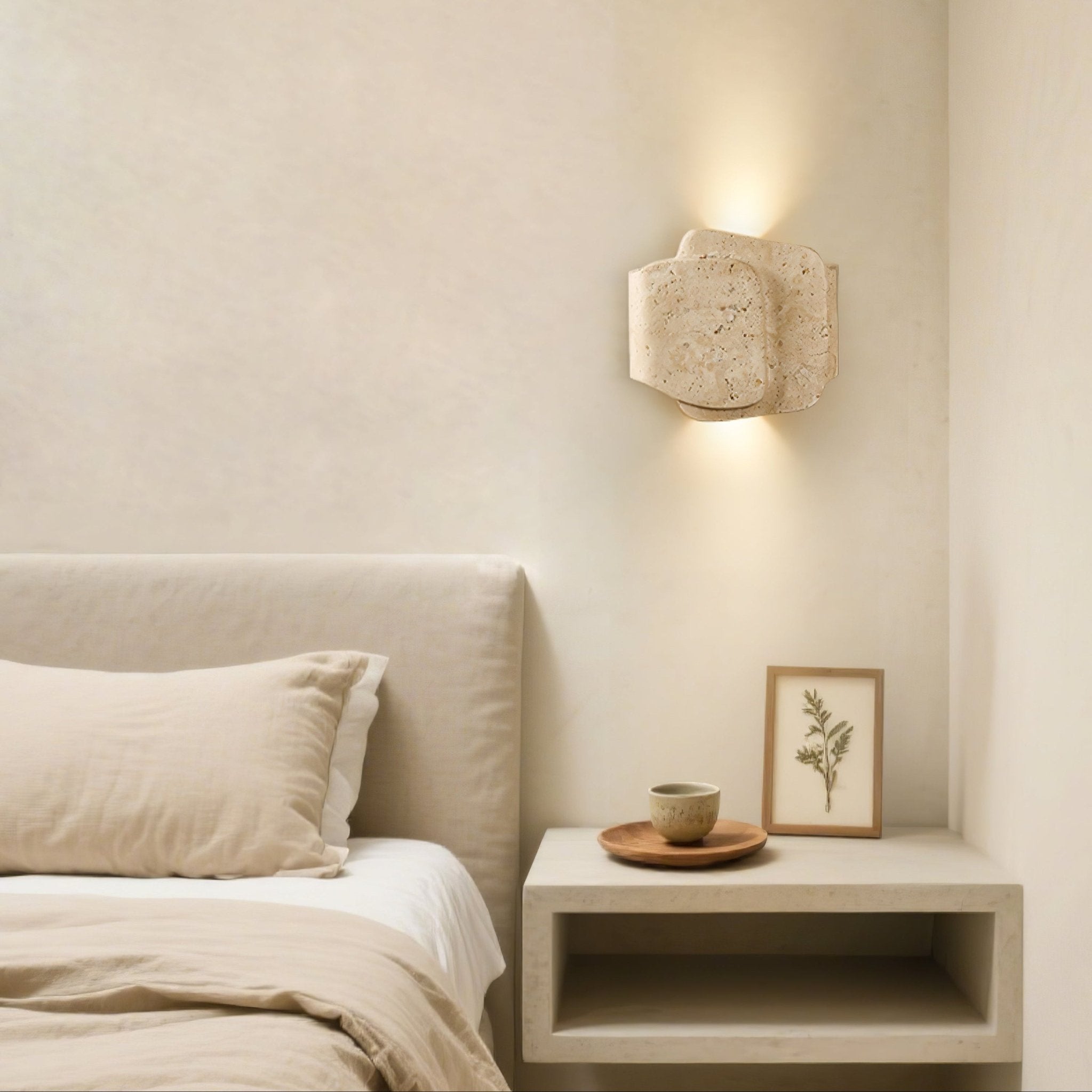 Layered Moderne Minimaliste Travertin Applique Murale Lumière