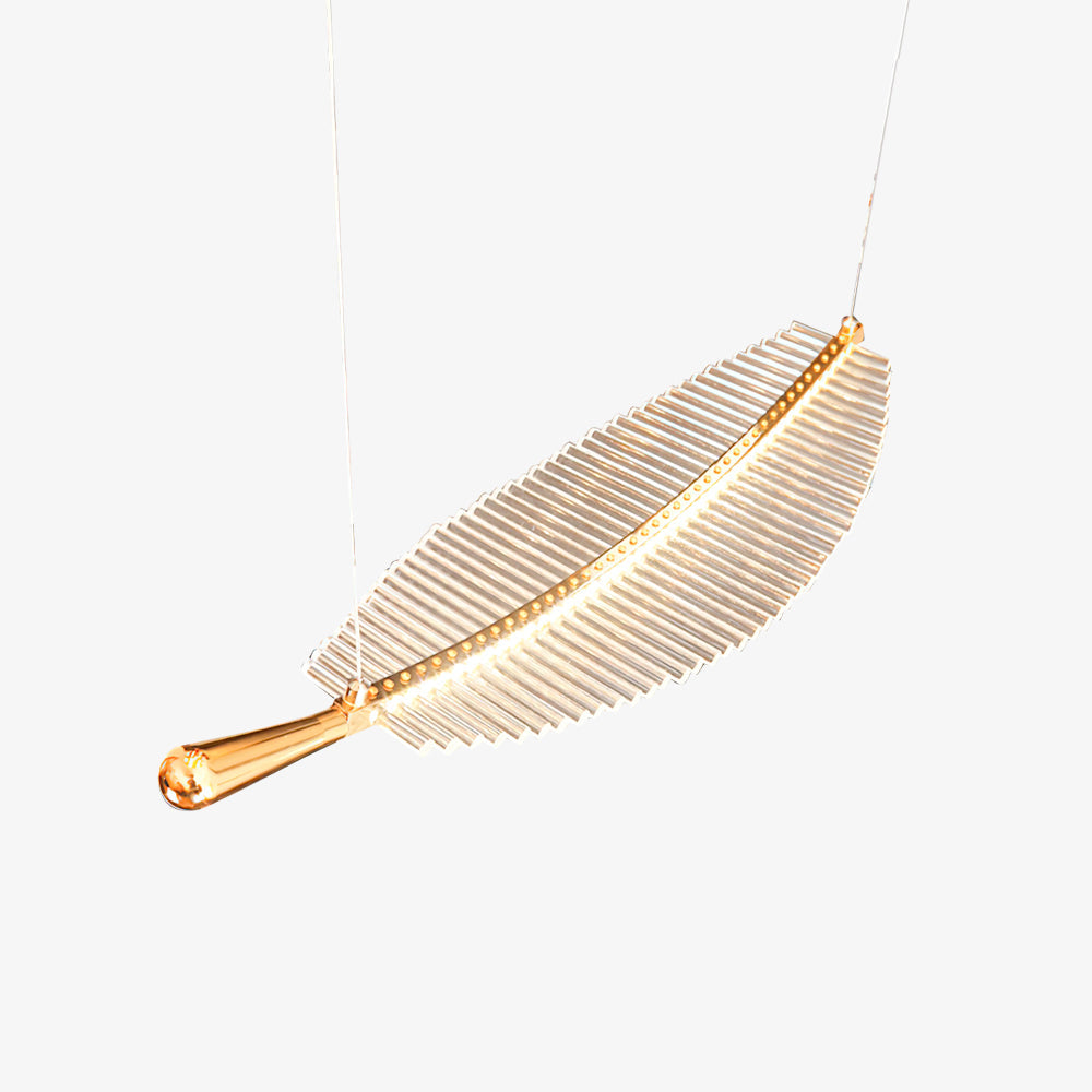 Lustra Chandelier Leaf Acrylic Gold Elegant Modern - Letslighting