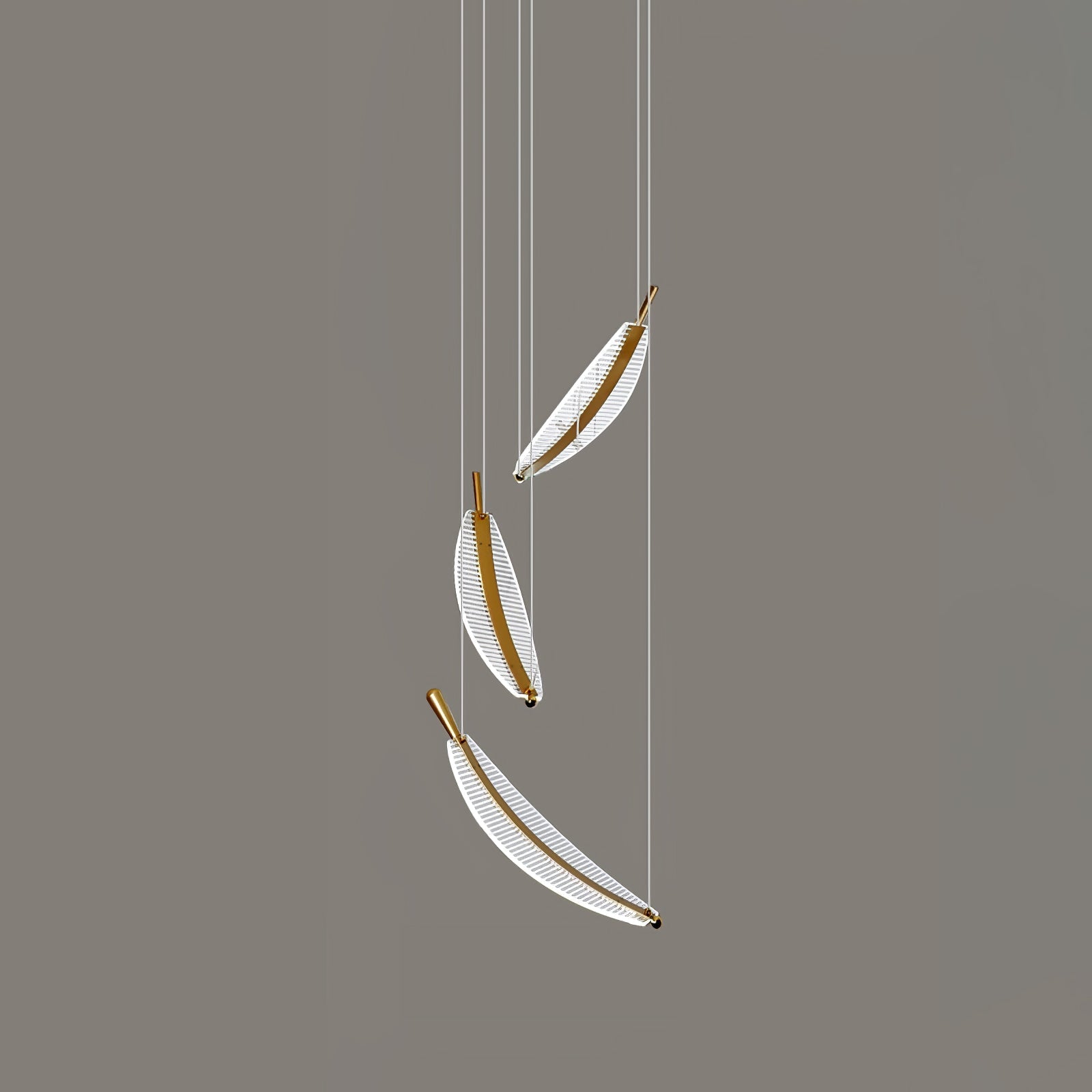 Lustra Chandelier Leaf Acrylic Gold Elegant Modern - Letslighting