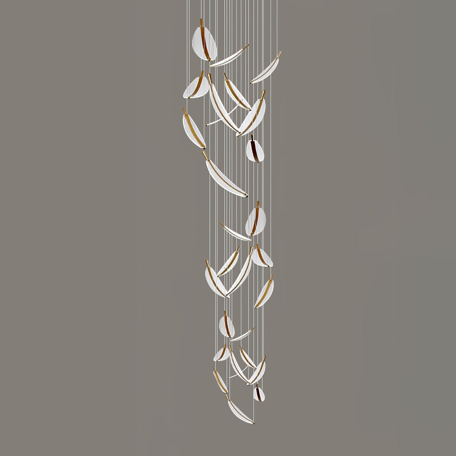 Lustra Chandelier Leaf Acrylic Gold Elegant Modern - Letslighting