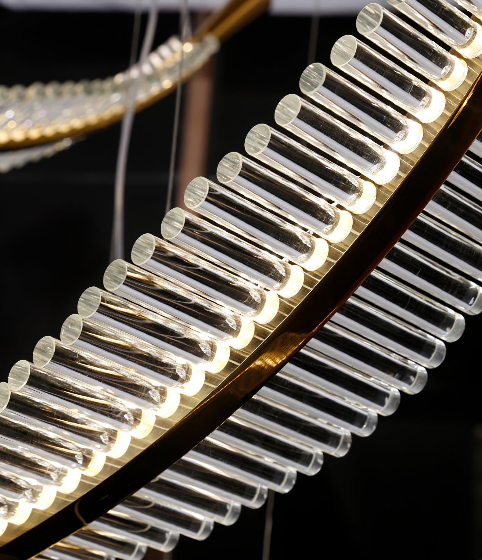 Lustra Chandelier Leaf Acrylic Gold Elegant Modern - Letslighting