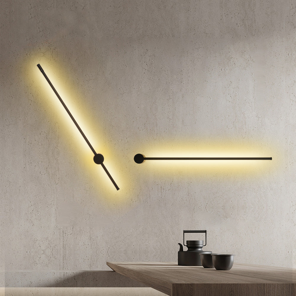 Ray Applique Murale Intérieure LED Moderne, Rotative, Métal, Noir, Salon