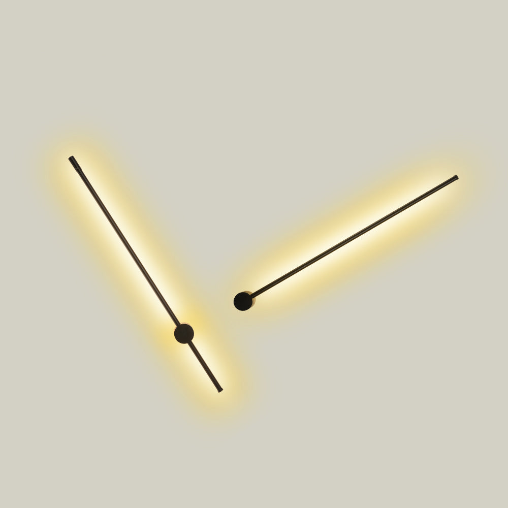 Ray Applique Murale Intérieure LED Moderne, Rotative, Métal, Noir, Salon
