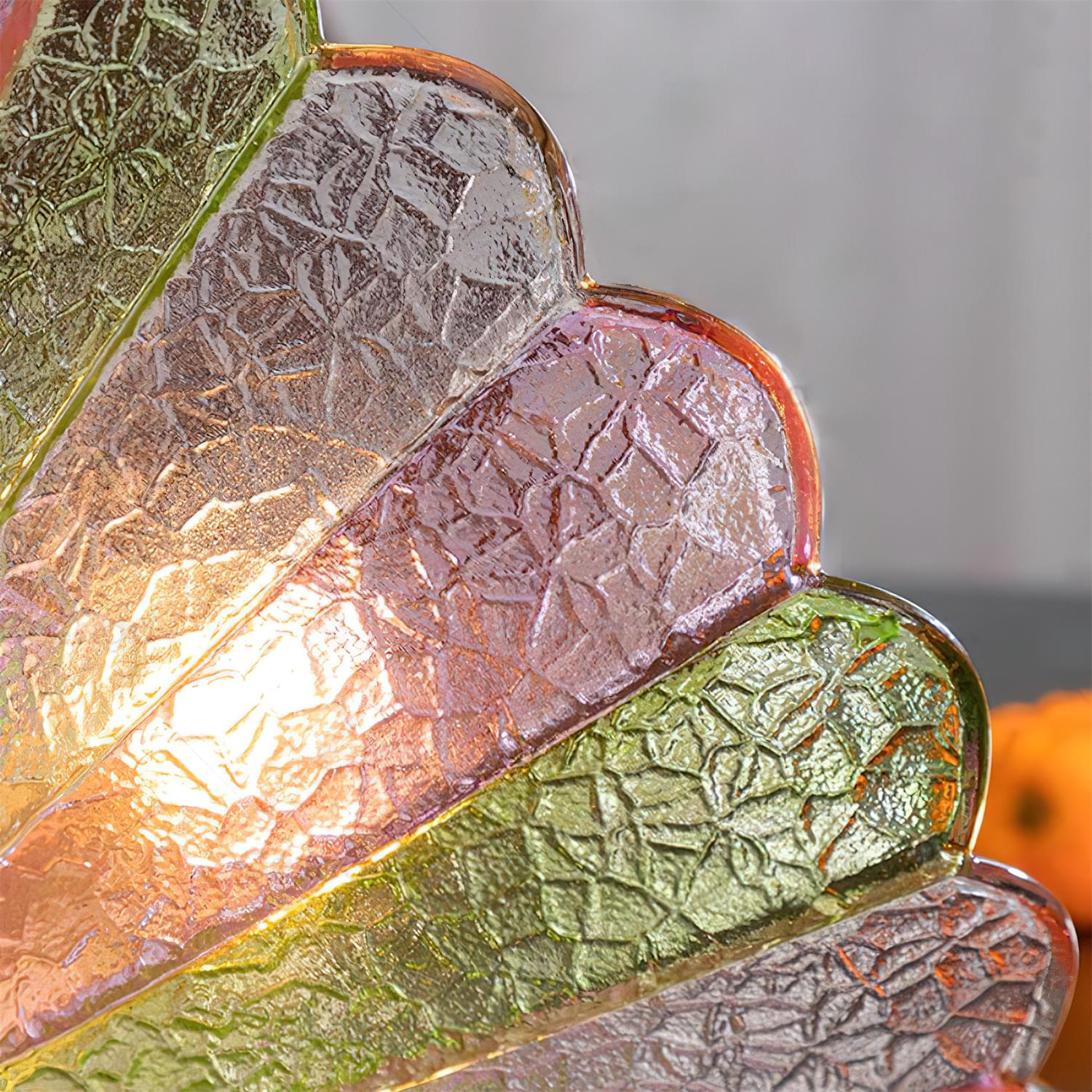 Ceiling Light Colorful Petal Glass Shade Gold Canopy Vintage Flush Mount - Letslighting