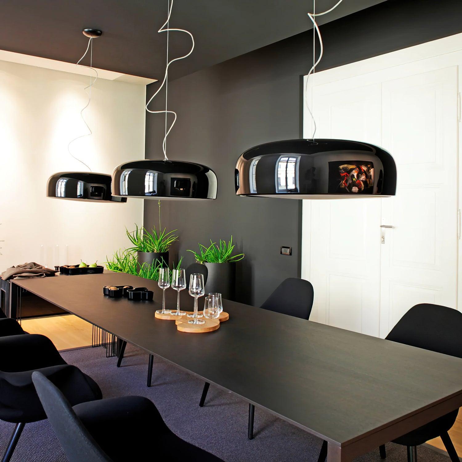 Letifly Pendant Lamp Glossy Black Dome - Letslighting