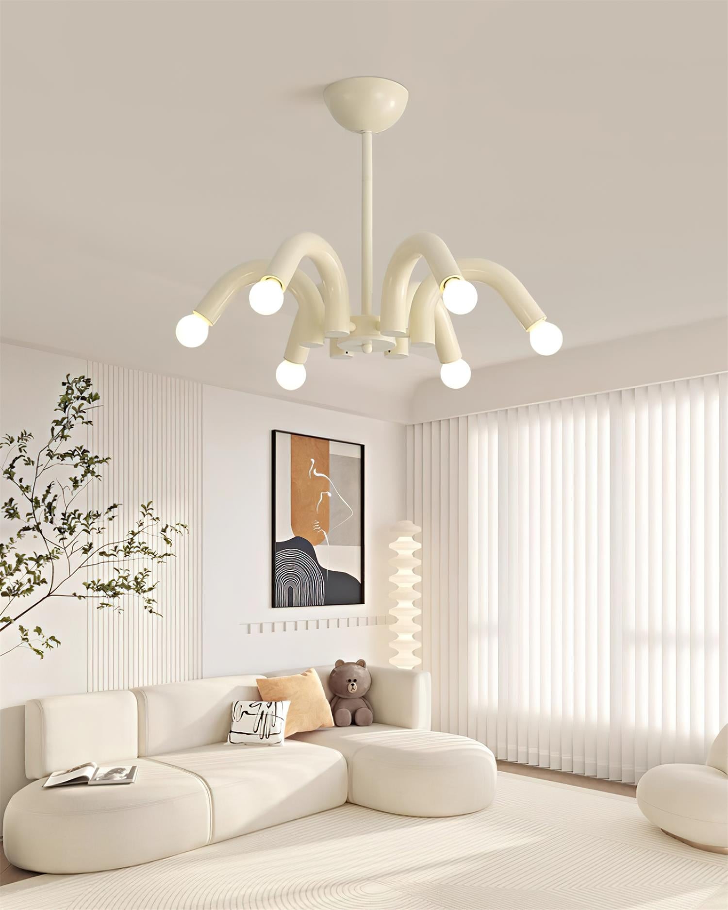 Fivelle Modern Cream Multi-Arm Chandelier - Letslighting