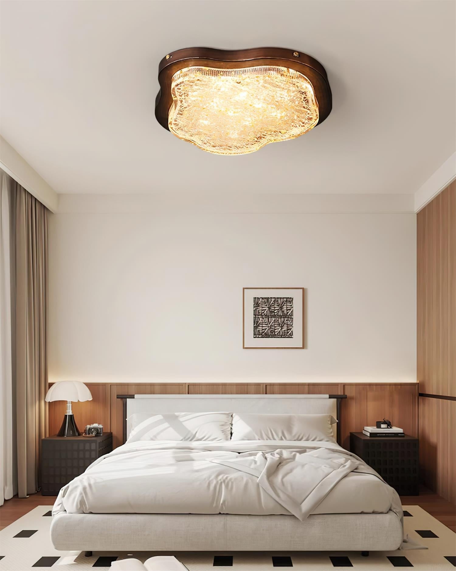 Ceiling Light Irregular Shape Resin Gold Leaf Modern Artistic Green - Letslighting