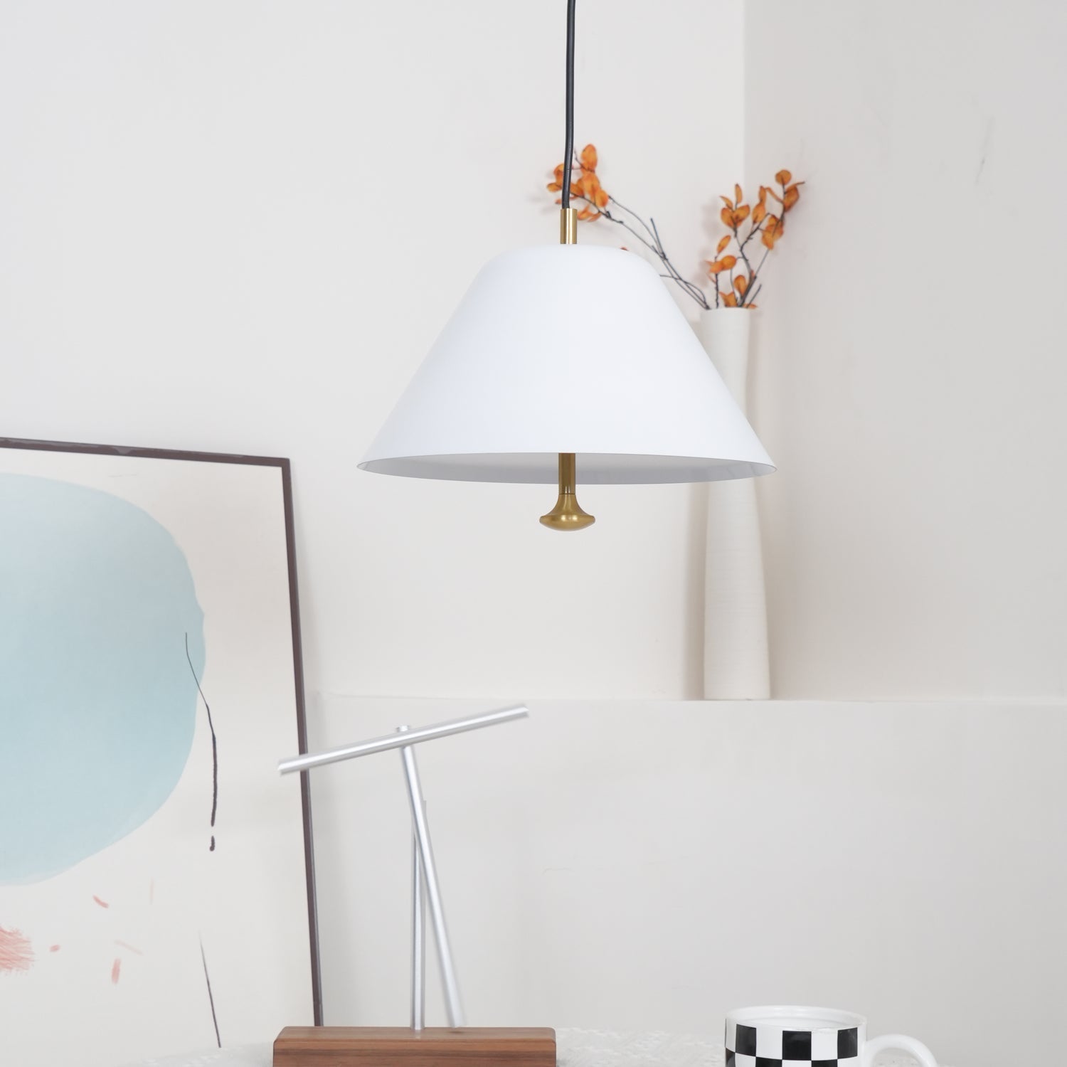 Pendant Lamp Modern Shade in Green and White Minimalist - Letslighting
