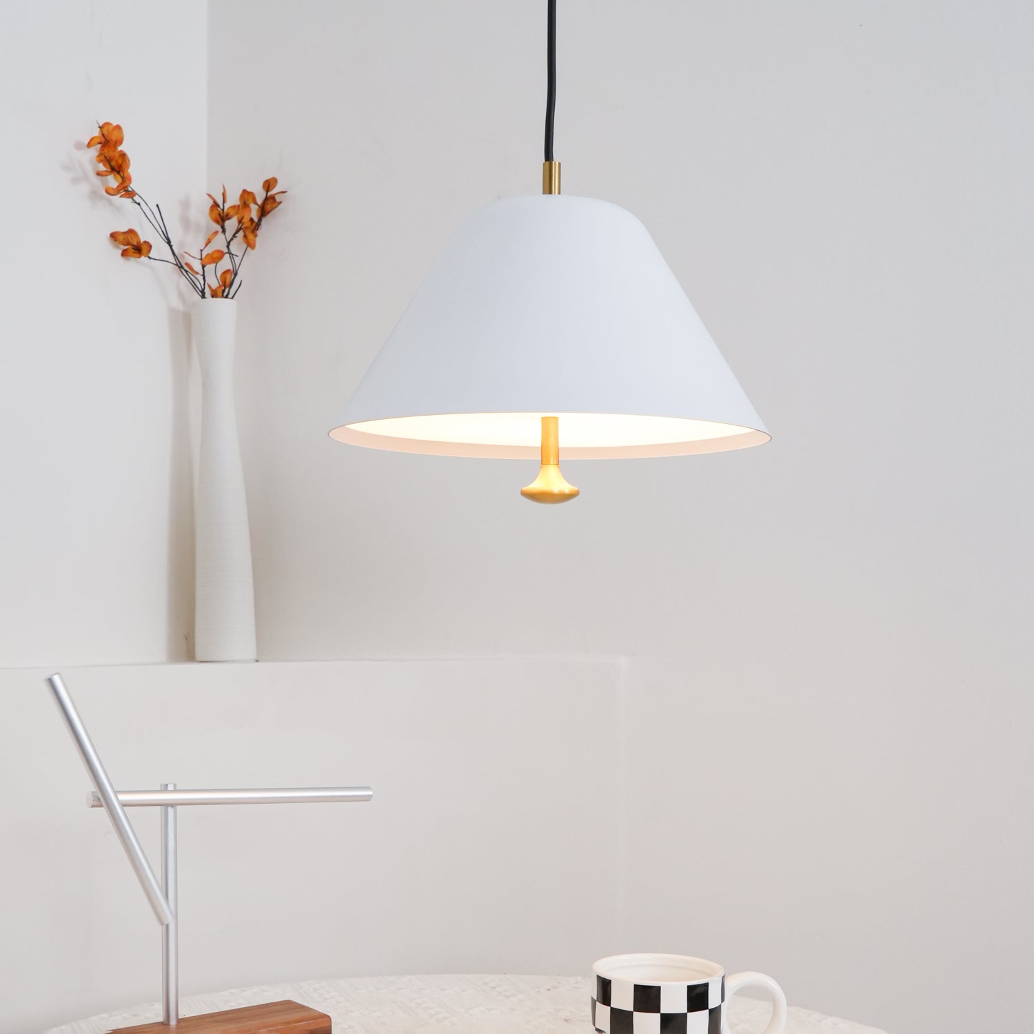 Pendant Lamp Modern Shade in Green and White Minimalist - Letslighting