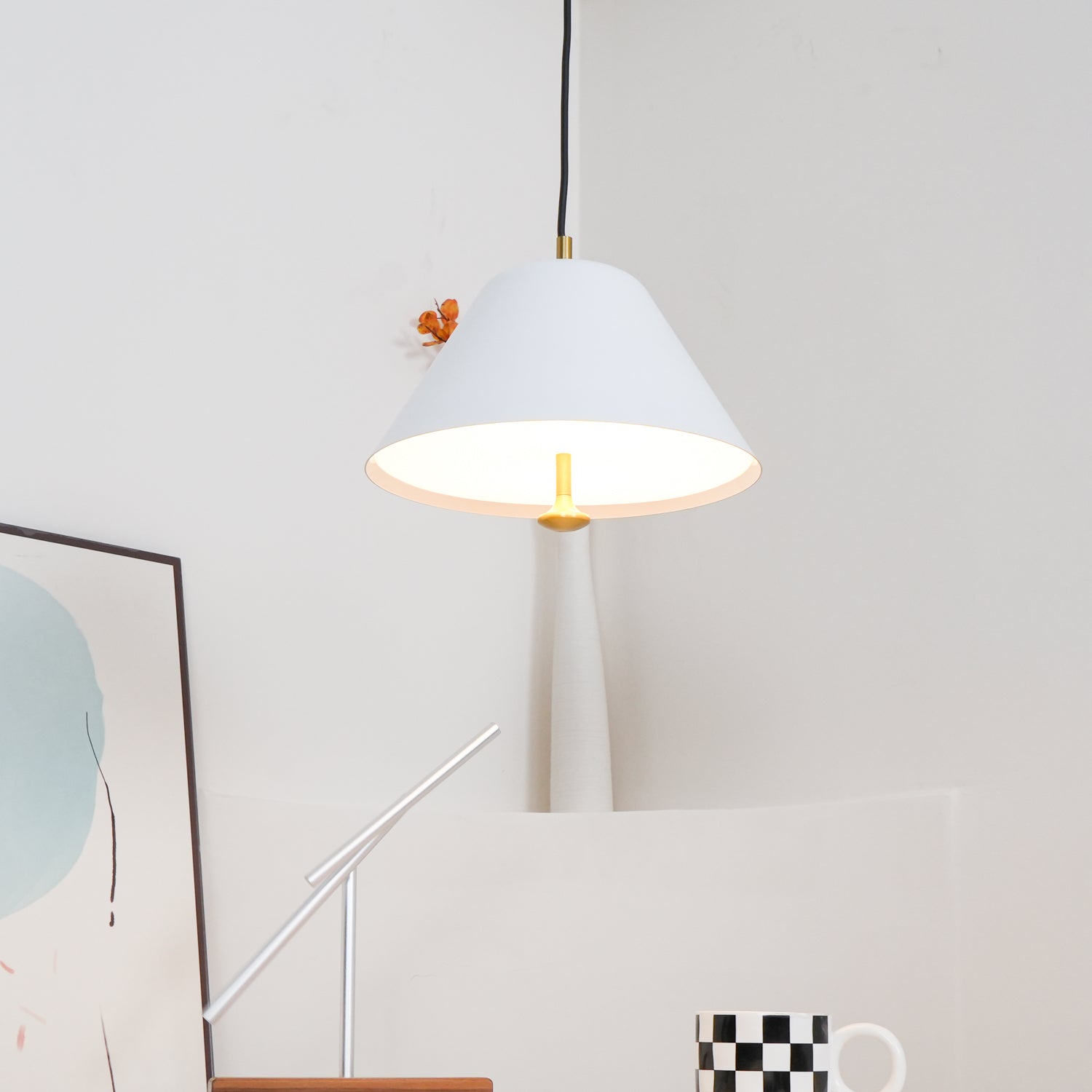 Pendant Lamp Modern Shade in Green and White Minimalist - Letslighting
