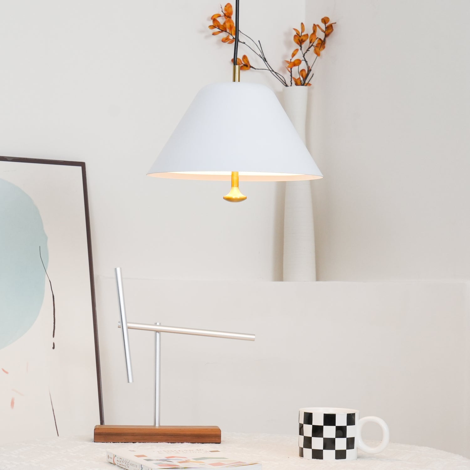 Pendant Lamp Modern Shade in Green and White Minimalist - Letslighting