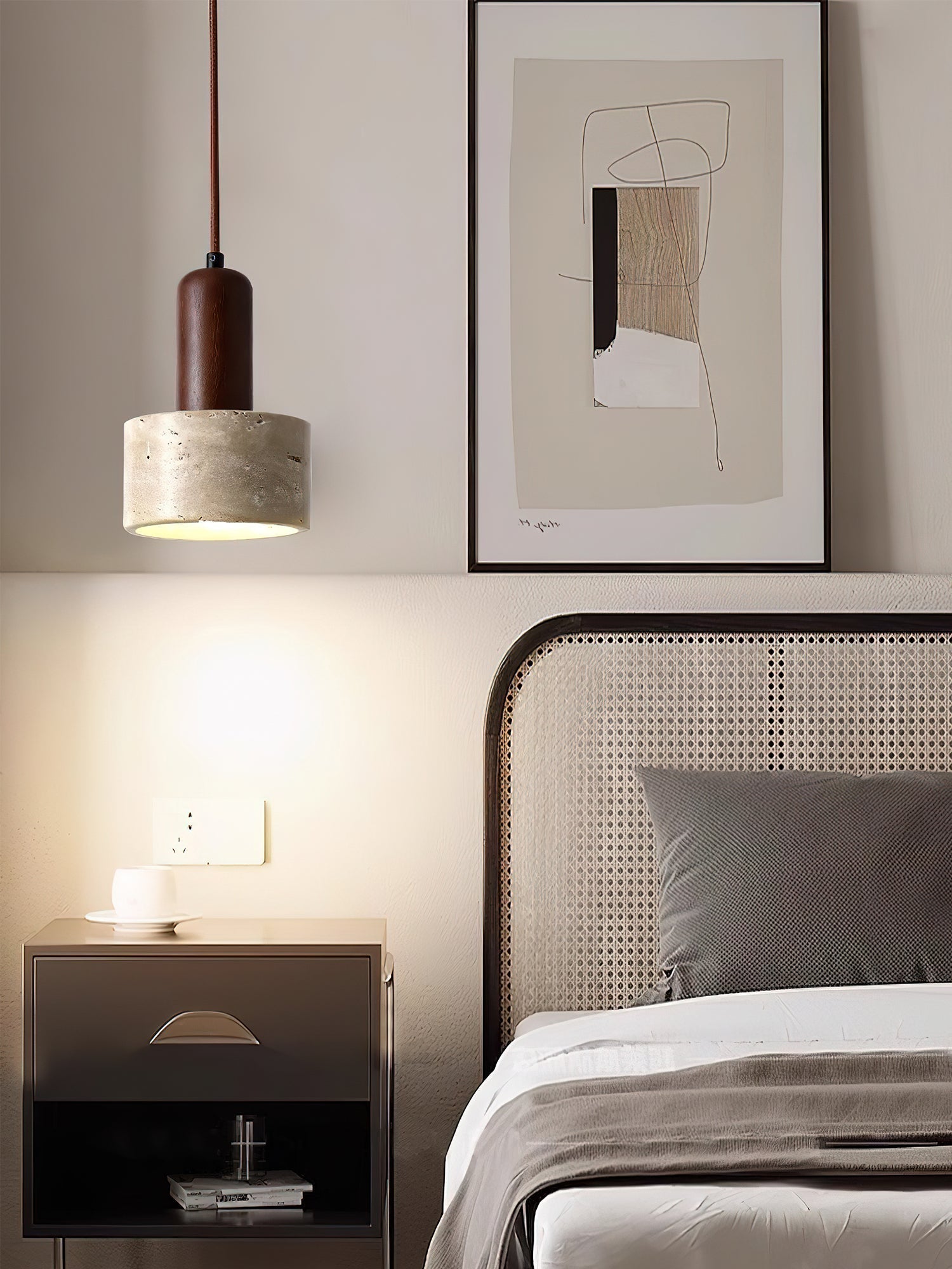 Ilshaa Dual-Material Travertine Pendant Light - Letslighting