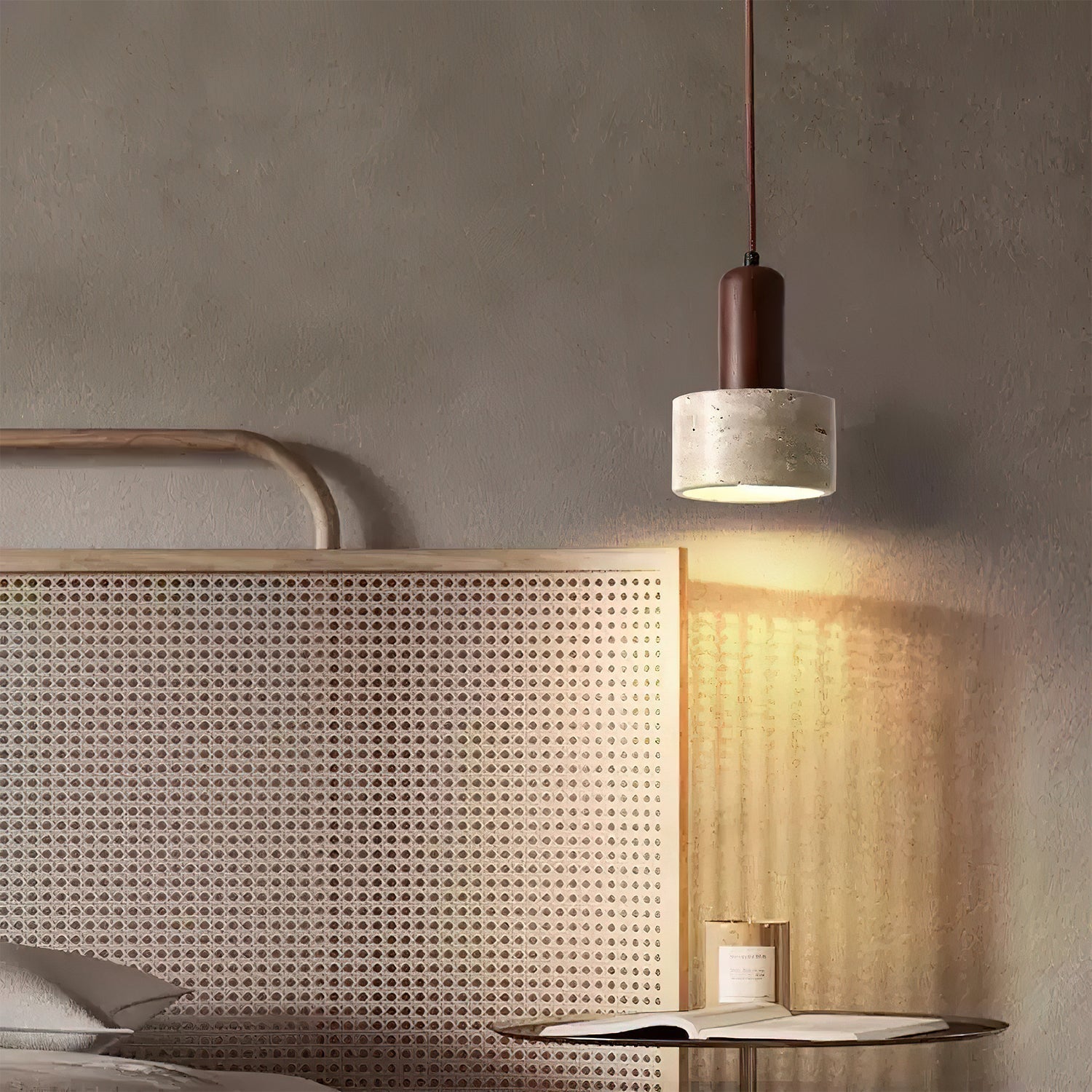 Ilshaa Dual-Material Travertine Pendant Light - Letslighting