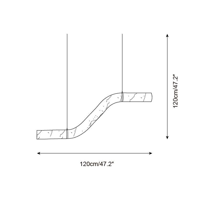 Liberty Chandelier Curved Alabaster Ribbon Silhouette - Letslighting